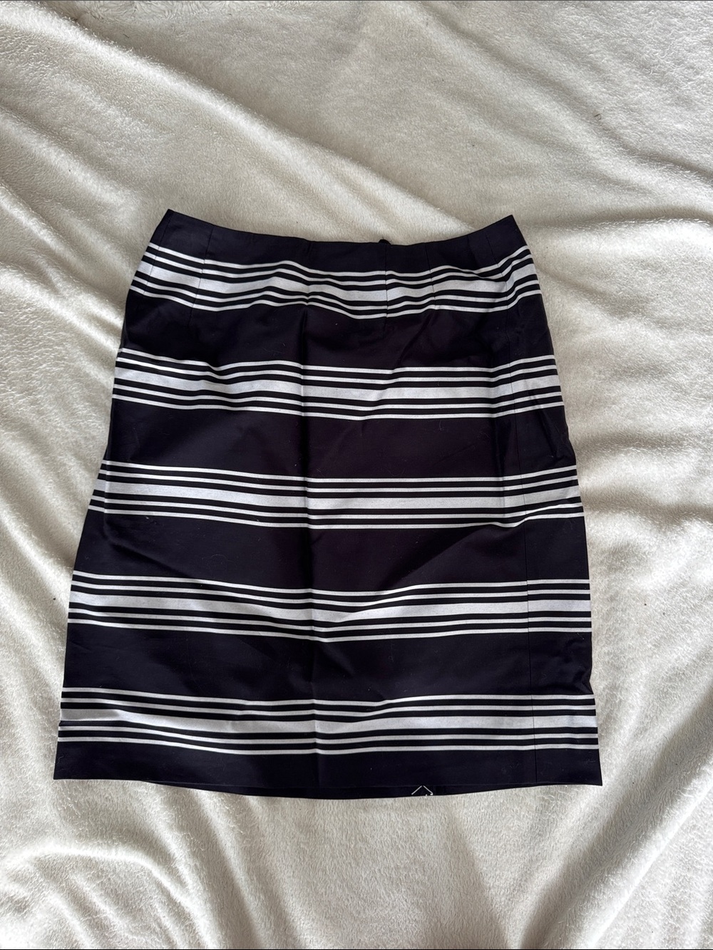 Talbots Black and White Striped Pencil Skirt